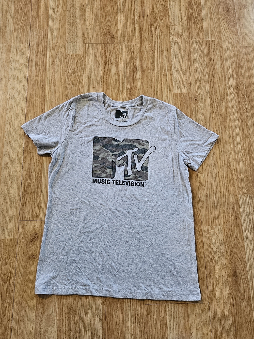 MTV Graphic Tee With Camouflage MTV Emblem - 2XL - Gray